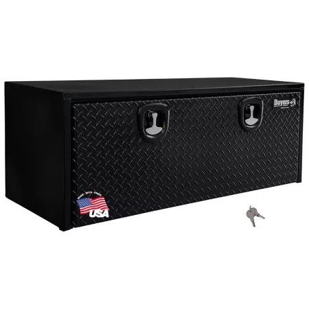 Buyers Products 18 in x 18 in x 48 in Black Steel Underbody Truck Box with Aluminum Door Underbody Truck Tool Boxes