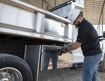 Image showing  Stainless Steel Truck Box with Polished Stainless Steel Door, 18 x 18 x 48in.