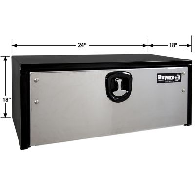 Image showing  Steel Underbody Truck Box with Stainless Steel Door, 18 x 18 x 24in., Black