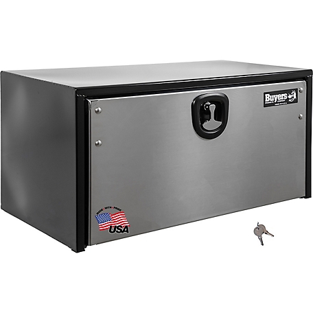 Buyers Products 18 in. x 18 in. x 36 in. Steel Truck Box with Stainless Steel Door, Locking Latch, Black