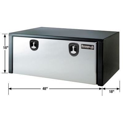 Image showing  Steel Underbody Truck Box with Stainless Black Steel Door, 18 x 18 x 48in., Black