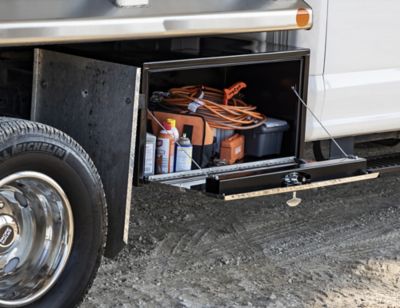 Image showing  Steel Underbody Truck Box with Stainless Black Steel Door, 18 x 18 x 48in., Black