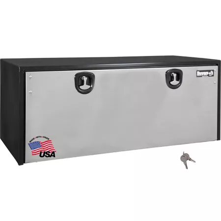 Buyers Products 18 in x 18 in x 60 in Steel Truck Box with Stainless Steel Door Black Underbody Truck Tool Boxes