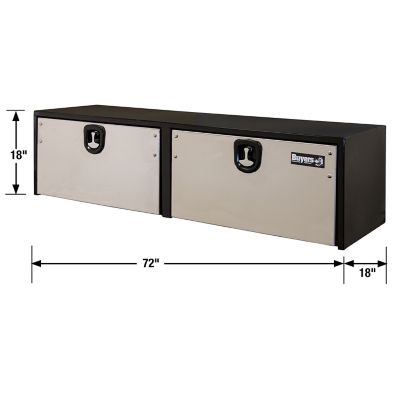 Image showing  Steel Underbody Truck Box with 2 Stainless Steel Doors, 18 x 18 x 72in., Black