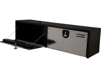Image showing 2 th Buyers Products Steel Underbody Truck Box with 2 Stainless Steel Doors, 18 x 18 x 72in., Black