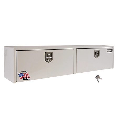 Buyers Products 16 in. x 13 in. x 72 in. Steel Topsider Truck Tool Box, Locking T-Handle Latch, White