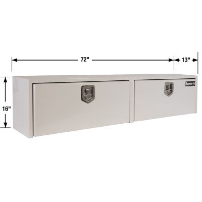 Image showing  16 x 13 x 72in. White Steel Topsider Truck Tool Box with T-Handle Latch