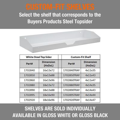 Image showing 7 th Buyers Products 16 x 13 x 72in. White Steel Topsider Truck Tool Box with T-Handle Latch