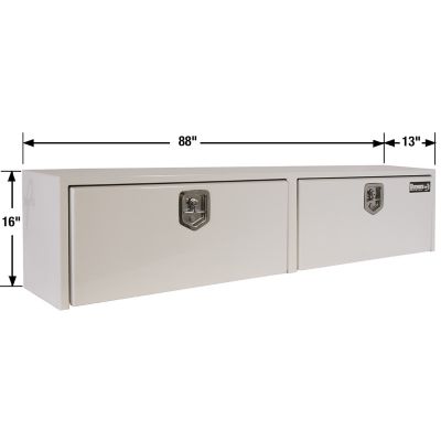 Image showing  16 x 13 x 88in. Steel Topsider Truck Tool Box, White
