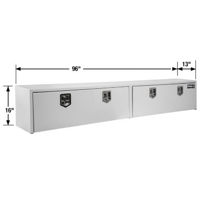 Image showing  16 x 13 x 96in. White Steel Topsider Truck Tool Box