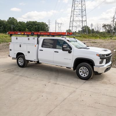Image showing 5 th Buyers Products 16 x 13 x 96in. White Steel Topsider Truck Tool Box