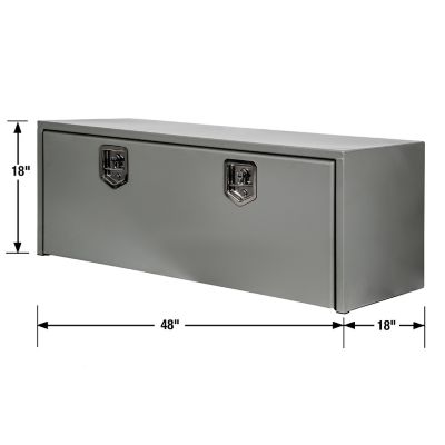 Image showing 8 th Buyers Products Primed Steel Underbody Truck Box with Locking T-Handle Latch, 18 x 18 x 48in.