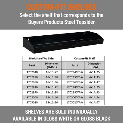 Image showing 5 th Buyers Products 16 x 13 x 72in. Gloss Black Steel Topsider Truck Tool Box with T-Handle Latch