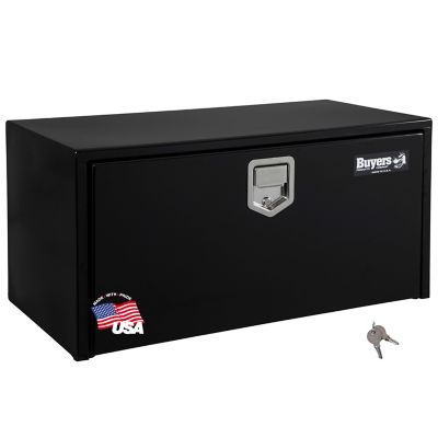 Buyers Products 14 in. x 16 in. x 24 in. Black Steel Underbody Truck Box with Paddle Latch, 14 Gauge Steel