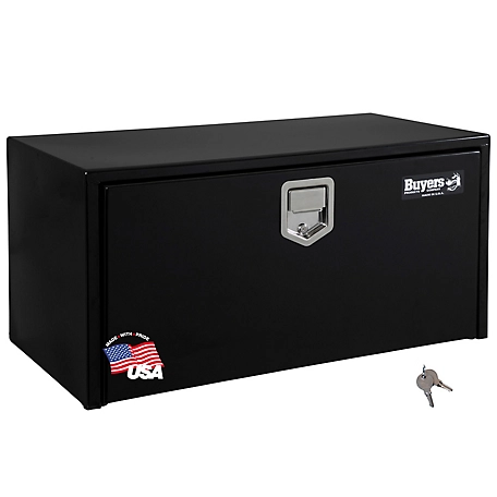 Buyers Products 14 in. x 16 in. x 24 in. Steel Underbody Truck Box with Paddle Latch, 14 Gauge Steel, Black