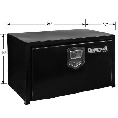 Image showing  Steel Underbody Truck Box with Paddle Latch, 14 x 16 x 24in., Black