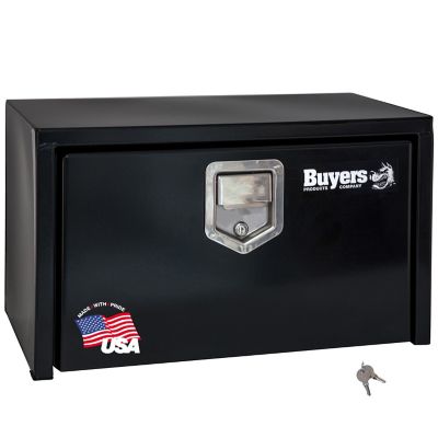 Buyers Products 14 in. x 12 in. x 24 in. Steel Underbody Truck Box with Paddle Latch, 14 Gauge Steel, Black