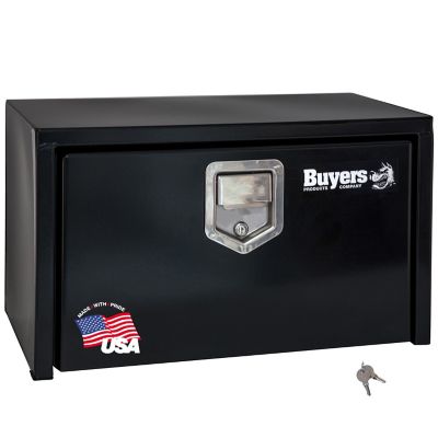 Buyers Products 14 in. x 12 in. x 24 in. Black Steel Underbody Truck Box with Paddle Latch, 14 Gauge Steel