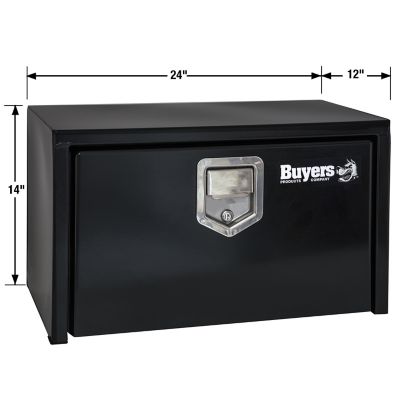 Image showing  Steel Underbody Truck Box with Paddle Latch, 14 x 12 x 24in., Black
