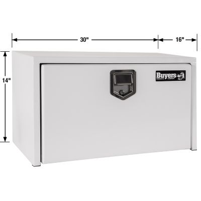 Image showing  Steel Underbody Truck Box with Paddle Latch, 14 x 16 x 30in., White