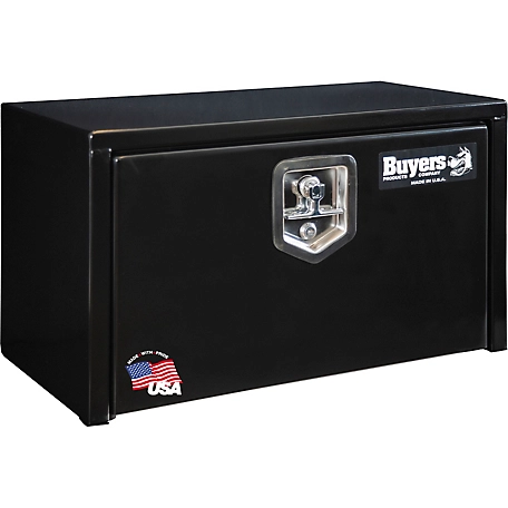 Buyers Products 14 in. x 12 in. x 24 in. Steel Underbody Truck Box, Locking Compression Latch, Black