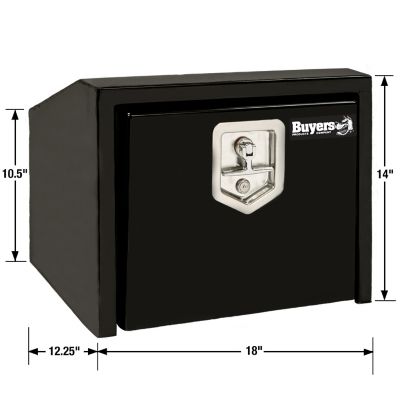 Image showing  14 x 12 x 18in. Black Steel Underbody Truck Box with Slanted Back