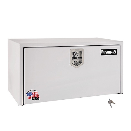 Buyers Products 14 in. x 16 in. x 24 in. White Steel Underbody Truck Box with T-Handle Latch