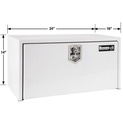 Image showing  Steel Underbody Truck Box with T-Handle Latch, 14 x 16 x 24in., White