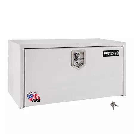 Buyers Products 14 in x 16 in x 30 in White Steel Underbody Truck Box with T-Handle Latch Underbody Truck Tool Boxes