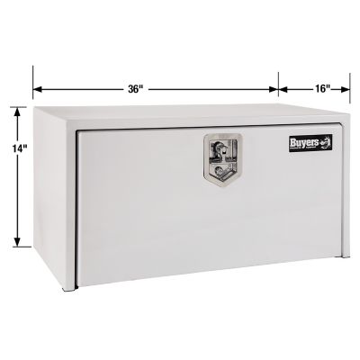 Image showing  Steel Underbody Truck Box with T-Handle Latch, 14 x 16 x 36in., White