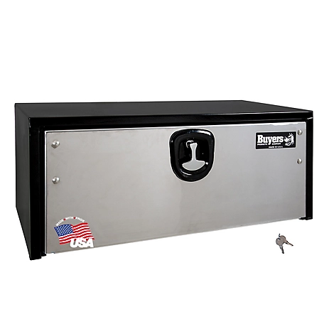 Buyers Products 14 x 16 x 24in. Steel Underbody Truck Box with Stainless Steel Door, Black
