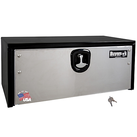 Buyers Products 14 x 16 x 36in. Steel Underbody Truck Box with Stainless Steel Door, Black
