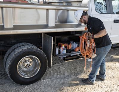 Image showing  Steel Underbody Truck Box with Stainless Steel Door, 14 x 16 x 36in., Black