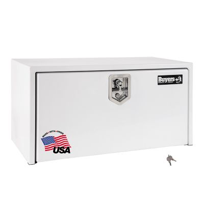 Buyers Products 24 x 24 x 30in. White Steel Underbody Truck Box with T-Handle Latch