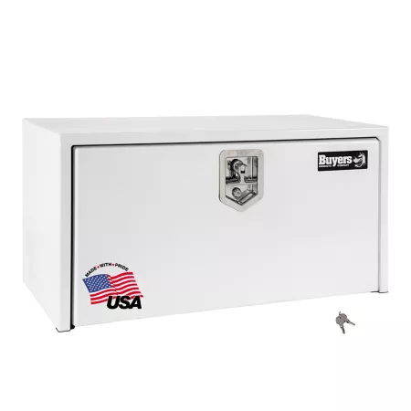 Buyers Products 24 in x 24 in x 30 in White Steel Underbody Truck Box with T-Handle Latch Underbody Truck Tool Boxes