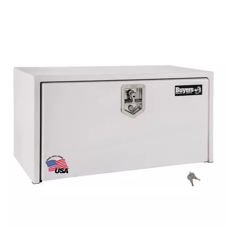 Buyers Products 24 in x 24 in x 36 in White Steel Underbody Truck Box with T-Handle Latch Underbody Truck Tool Boxes