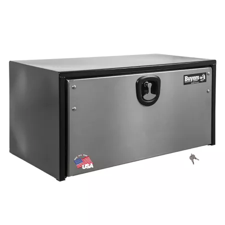 Buyers Products 24 x 24 x 36 inches Steel Underbody Truck Box with Stainless Steel Door Black Underbody Truck Tool Boxes