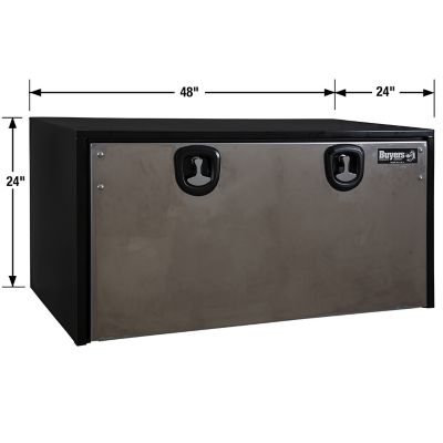 Image showing  Steel Underbody Truck Box with Stainless Steel Door, 24 x 24 x 48in., Black