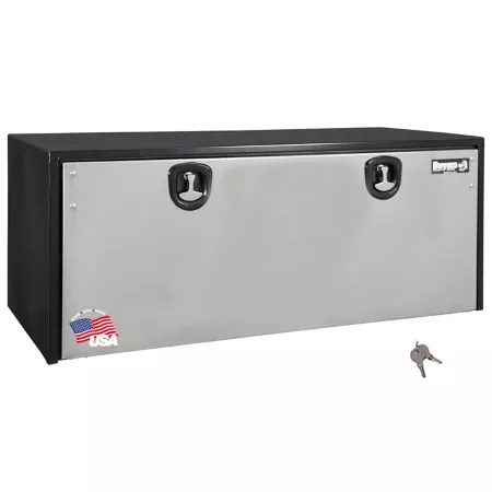 Buyers Products 24 x 24 x 60 inches Steel Underbody Truck Box with Stainless Steel Door Black Underbody Truck Tool Boxes