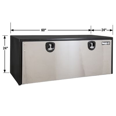 Image showing  24 x 24 x 60in. Steel Underbody Truck Box with Stainless Steel Door, Black
