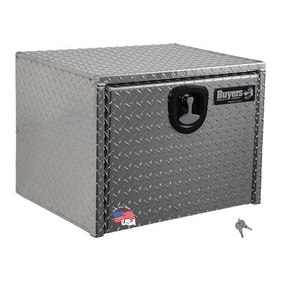 Buyers Products 18 x 18 x 24in. Diamond Tread Aluminum Underbody Truck Box, Locking Compression Latch