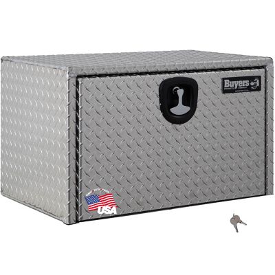 Buyers Products Diamond Tread Aluminum Underbody Truck Box, Locking Compression Latch, 18 in. x 18 in. x 30 in.