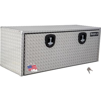 Buyers Products Diamond Tread Aluminum Underbody Truck Box with Locking Compression Latch, 18 in. x 18 in. x 48 in.
