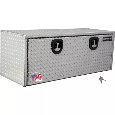 Buyers Products 18 in x 18 in x 48 in Diamond Tread Aluminum Truck Box Locking Compression Latch Underbody Truck Tool Boxes