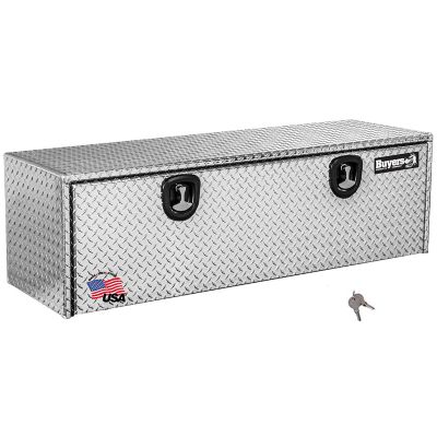 Buyers Products Diamond Tread Aluminum Underbody Truck Box with Locking Compression Latch, 18 in. x 18 in. x 60 in.