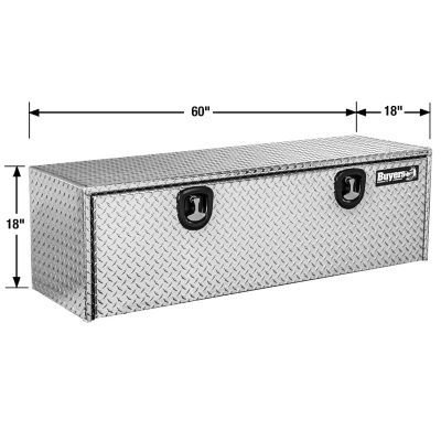 Image showing  Diamond Tread Aluminum Underbody Truck Box with Locking Compression Latch, 18 x 18 x 60in.