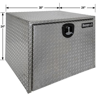 Image showing 1 th Buyers Products Diamond Tread Aluminum Underbody Truck Box with Locking Compression Latch, 24 in. X 24 in. X 30 in.