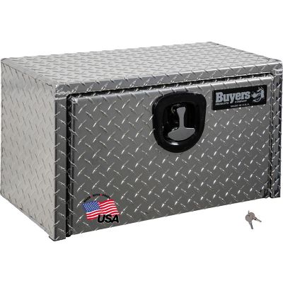 Buyers Products 14 in. x 12 in. x 24 in. Diamond Tread Aluminum Underbody Truck Box, Locking Compression Latch