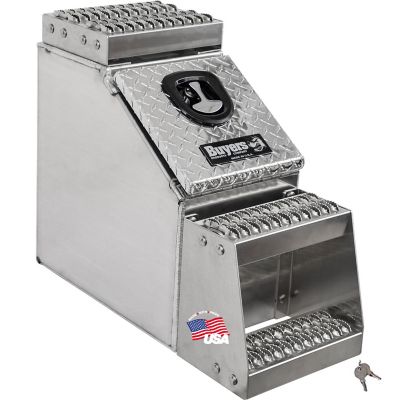 Buyers Products Heavy-Duty Diamond Tread Aluminum Step Tool Box, 24 in. x 28 in. x 12 in.
