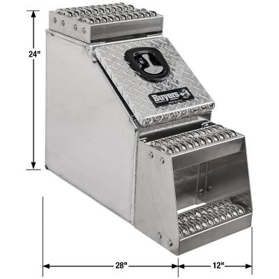 Image showing  Heavy-Duty Diamond Tread Aluminum Step Tool Box, 24 in. x 28 in. x 12 in.
